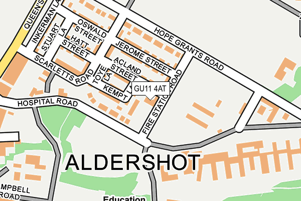 GU11 4AT map - OS OpenMap – Local (Ordnance Survey)