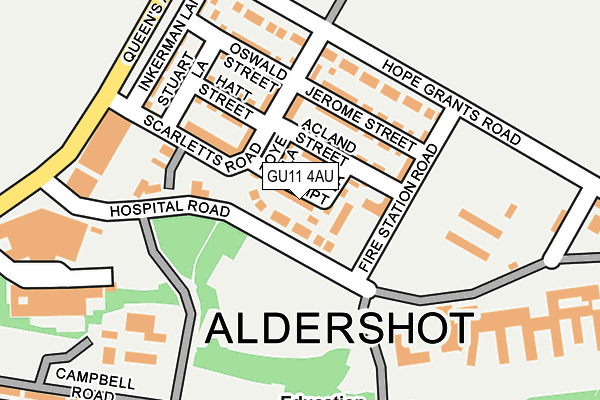 GU11 4AU map - OS OpenMap – Local (Ordnance Survey)