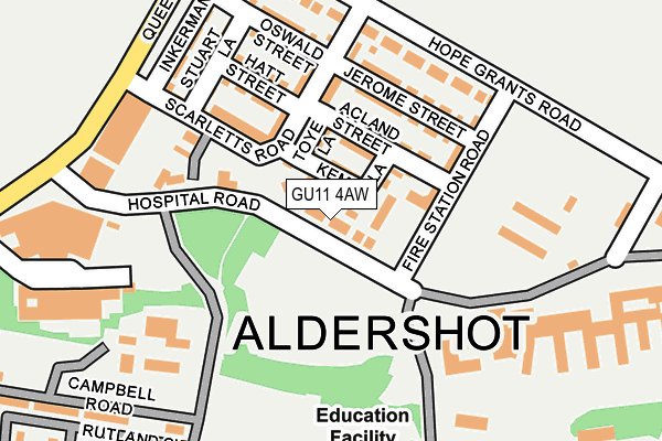 GU11 4AW map - OS OpenMap – Local (Ordnance Survey)