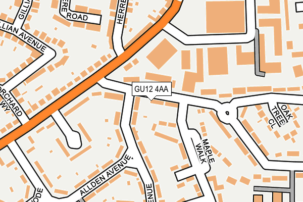 GU12 4AA map - OS OpenMap – Local (Ordnance Survey)