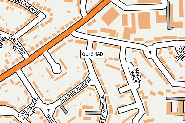 GU12 4AD map - OS OpenMap – Local (Ordnance Survey)