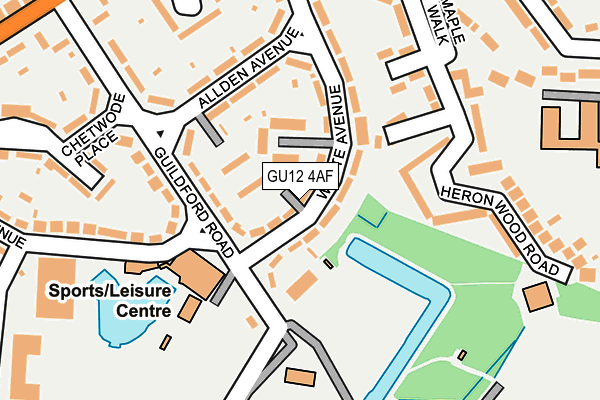 GU12 4AF map - OS OpenMap – Local (Ordnance Survey)