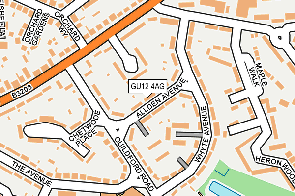 GU12 4AG map - OS OpenMap – Local (Ordnance Survey)