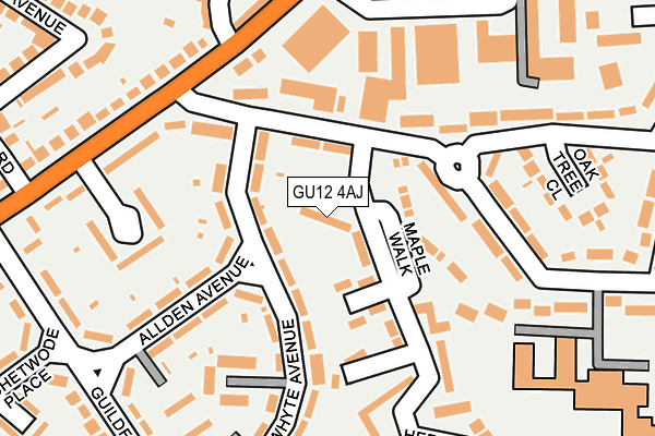 GU12 4AJ map - OS OpenMap – Local (Ordnance Survey)