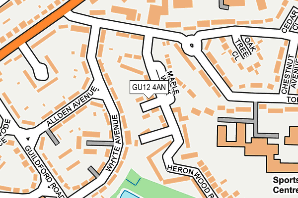 GU12 4AN map - OS OpenMap – Local (Ordnance Survey)