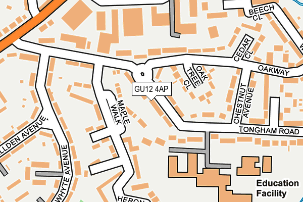 GU12 4AP map - OS OpenMap – Local (Ordnance Survey)