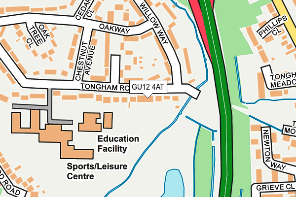 GU12 4AT map - OS OpenMap – Local (Ordnance Survey)