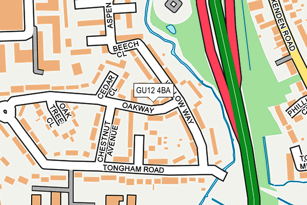 GU12 4BA map - OS OpenMap – Local (Ordnance Survey)