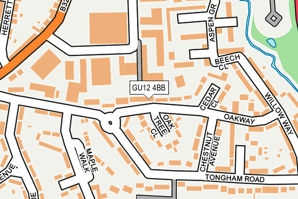 GU12 4BB map - OS OpenMap – Local (Ordnance Survey)