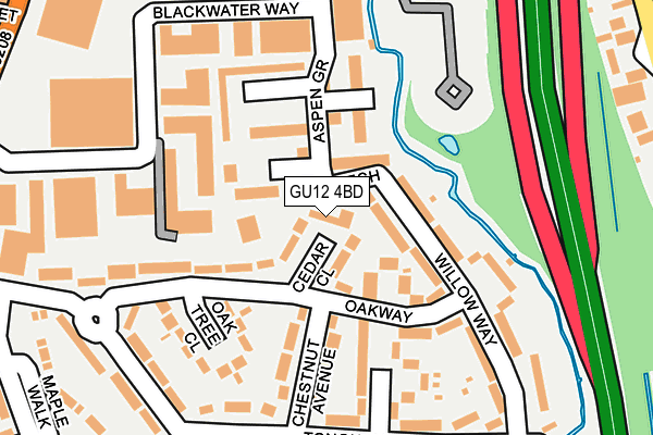 GU12 4BD map - OS OpenMap – Local (Ordnance Survey)