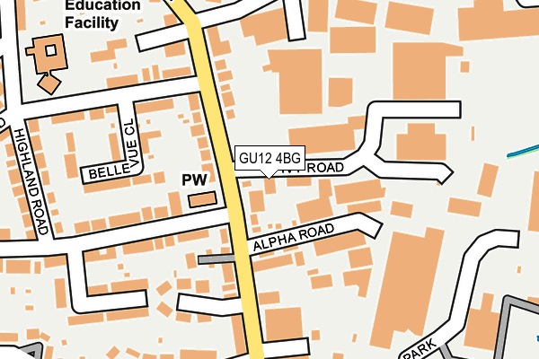 GU12 4BG map - OS OpenMap – Local (Ordnance Survey)
