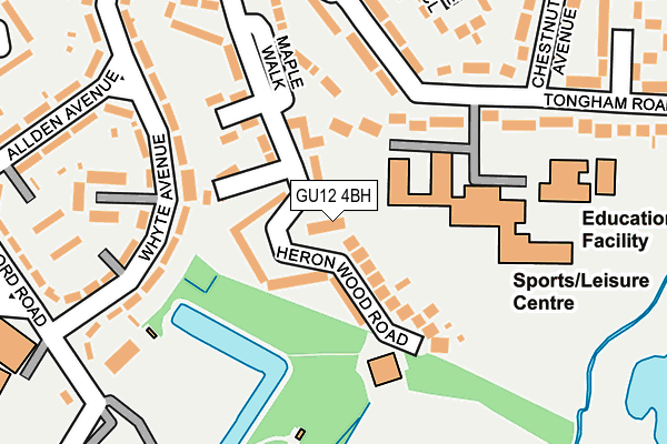 GU12 4BH map - OS OpenMap – Local (Ordnance Survey)