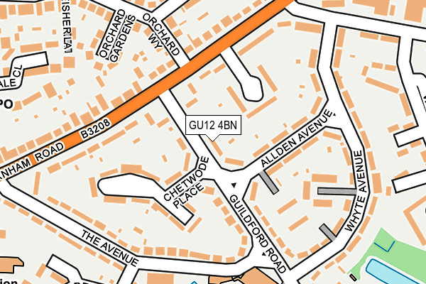 GU12 4BN map - OS OpenMap – Local (Ordnance Survey)