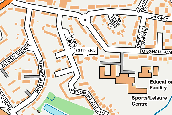 GU12 4BQ map - OS OpenMap – Local (Ordnance Survey)