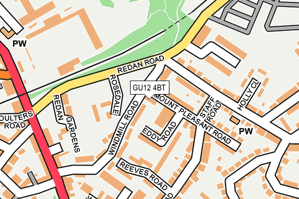 GU12 4BT map - OS OpenMap – Local (Ordnance Survey)