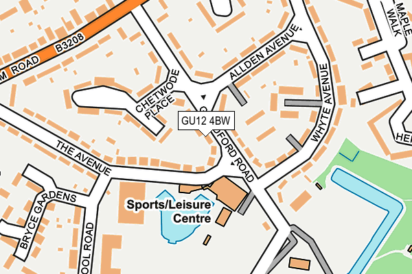 GU12 4BW map - OS OpenMap – Local (Ordnance Survey)