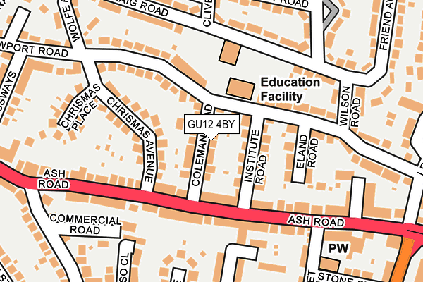 GU12 4BY map - OS OpenMap – Local (Ordnance Survey)