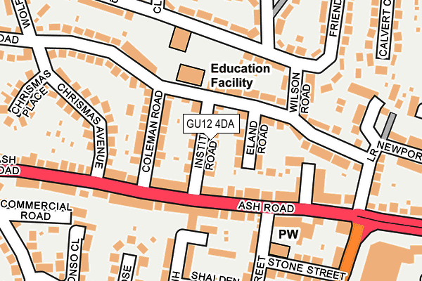 GU12 4DA map - OS OpenMap – Local (Ordnance Survey)