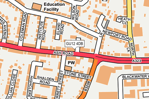 GU12 4DB map - OS OpenMap – Local (Ordnance Survey)