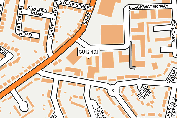 GU12 4DJ map - OS OpenMap – Local (Ordnance Survey)