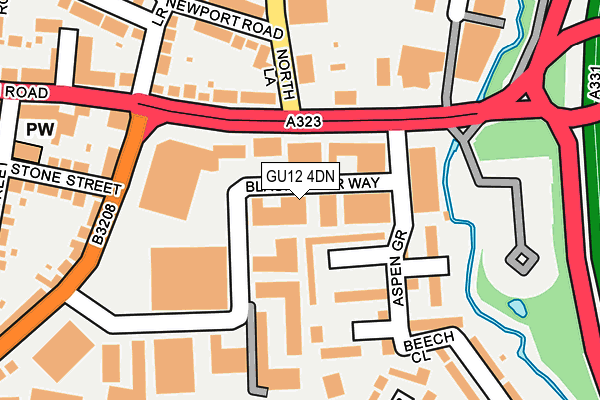 GU12 4DN map - OS OpenMap – Local (Ordnance Survey)
