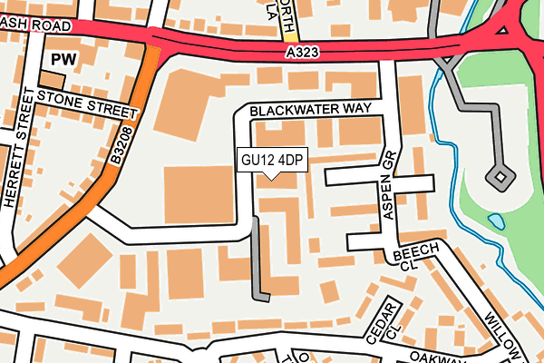 GU12 4DP map - OS OpenMap – Local (Ordnance Survey)