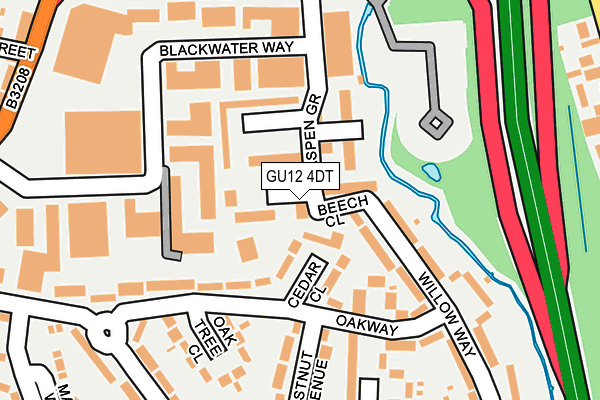 GU12 4DT map - OS OpenMap – Local (Ordnance Survey)
