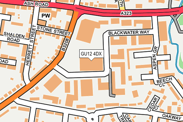 GU12 4DX map - OS OpenMap – Local (Ordnance Survey)