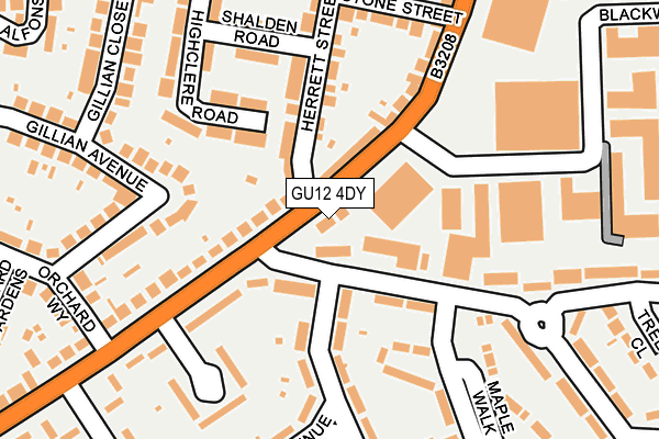 GU12 4DY map - OS OpenMap – Local (Ordnance Survey)