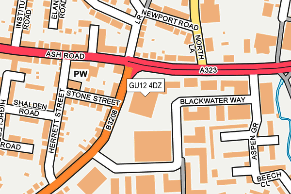 GU12 4DZ map - OS OpenMap – Local (Ordnance Survey)