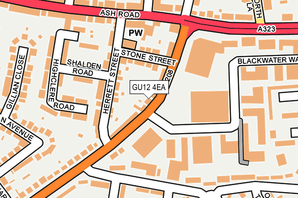 GU12 4EA map - OS OpenMap – Local (Ordnance Survey)