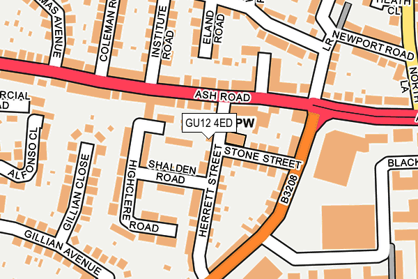 GU12 4ED map - OS OpenMap – Local (Ordnance Survey)