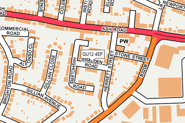 GU12 4EF map - OS OpenMap – Local (Ordnance Survey)