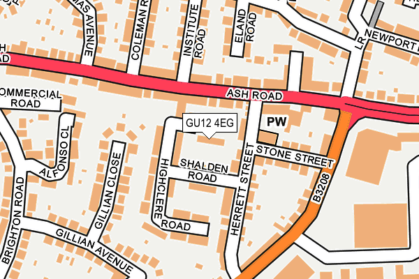 GU12 4EG map - OS OpenMap – Local (Ordnance Survey)