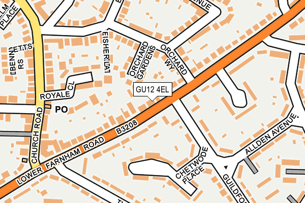 GU12 4EL map - OS OpenMap – Local (Ordnance Survey)