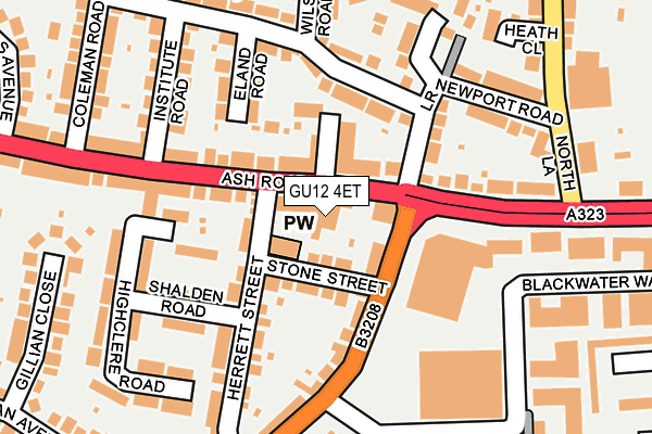 GU12 4ET map - OS OpenMap – Local (Ordnance Survey)