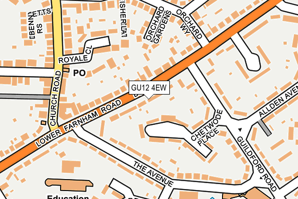 GU12 4EW map - OS OpenMap – Local (Ordnance Survey)