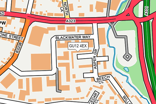 GU12 4EX map - OS OpenMap – Local (Ordnance Survey)