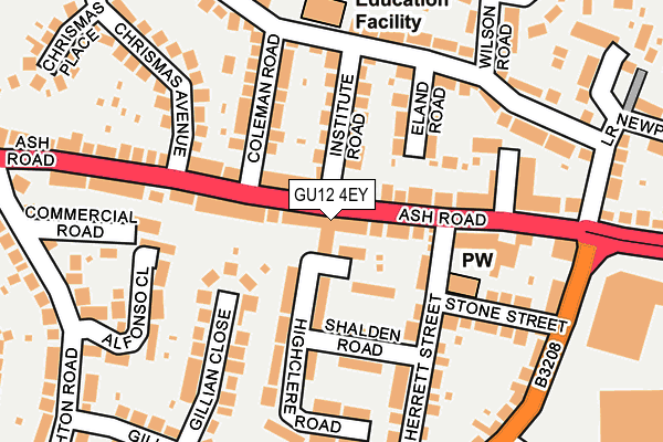 GU12 4EY map - OS OpenMap – Local (Ordnance Survey)