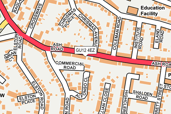GU12 4EZ map - OS OpenMap – Local (Ordnance Survey)