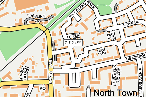 GU12 4FY map - OS OpenMap – Local (Ordnance Survey)