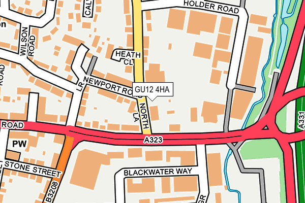 GU12 4HA map - OS OpenMap – Local (Ordnance Survey)