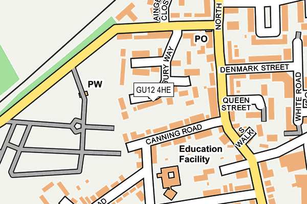 GU12 4HE map - OS OpenMap – Local (Ordnance Survey)