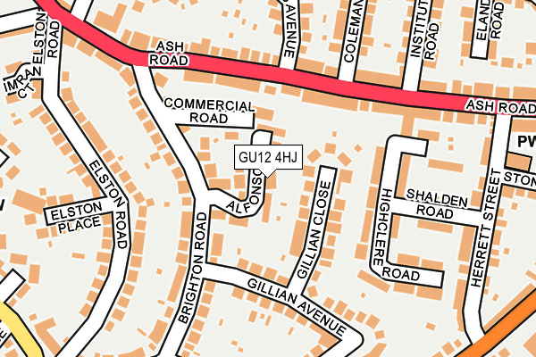 GU12 4HJ map - OS OpenMap – Local (Ordnance Survey)