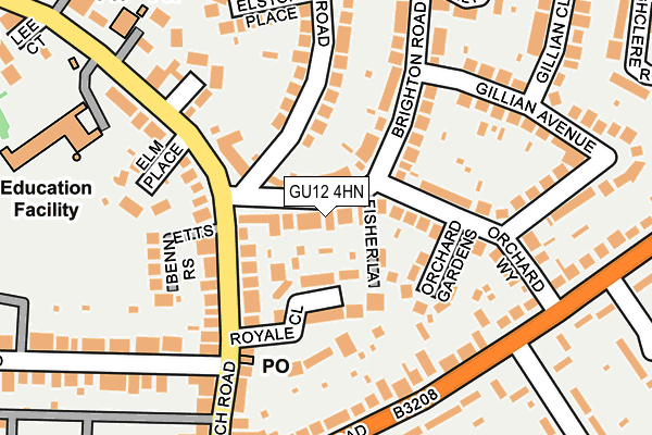 GU12 4HN map - OS OpenMap – Local (Ordnance Survey)