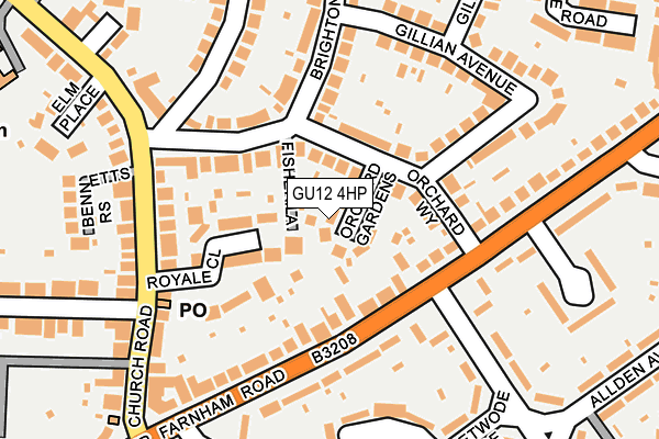 GU12 4HP map - OS OpenMap – Local (Ordnance Survey)