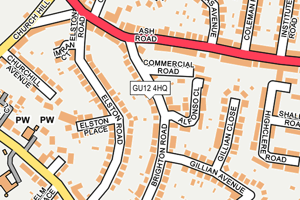 GU12 4HQ map - OS OpenMap – Local (Ordnance Survey)