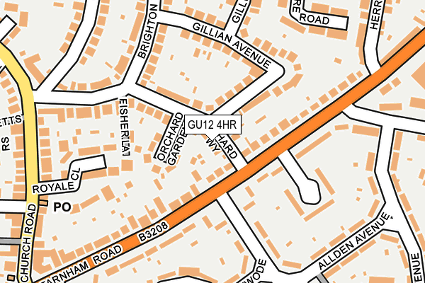 GU12 4HR map - OS OpenMap – Local (Ordnance Survey)