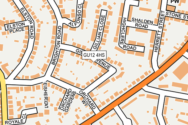 GU12 4HS map - OS OpenMap – Local (Ordnance Survey)