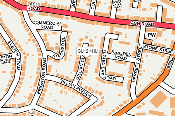 GU12 4HU map - OS OpenMap – Local (Ordnance Survey)